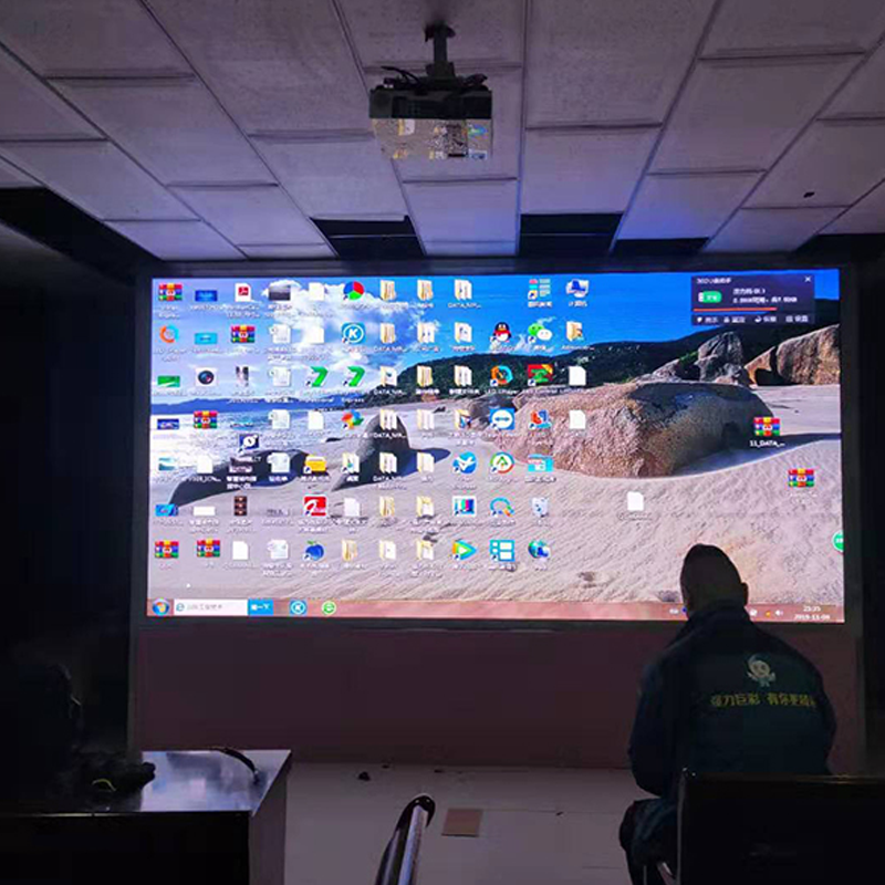靈武某學校會議室室內led顯示屏